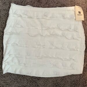 White Ruffled Mini Skirt